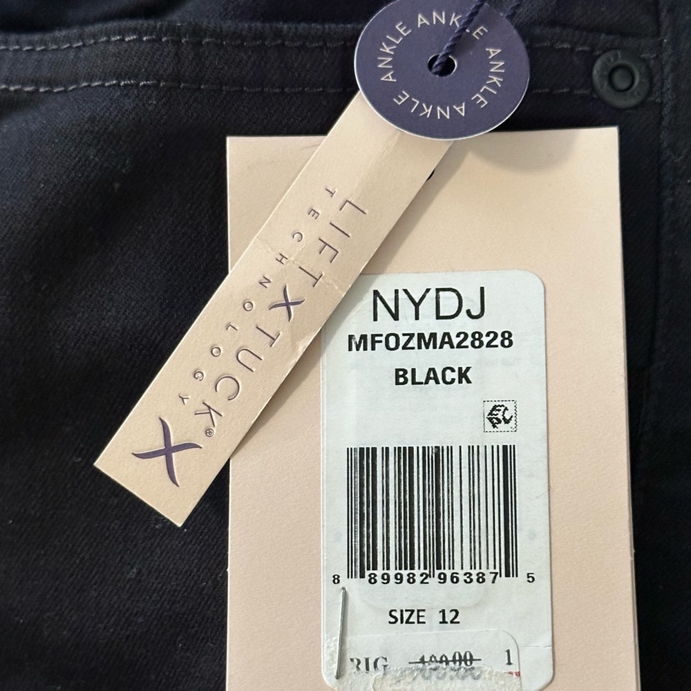 NWT: NYDJ’s Black MID RISE Straight Ankle Button Down Fly, 5Pockets Dressy Pants - Picture 5 of 16